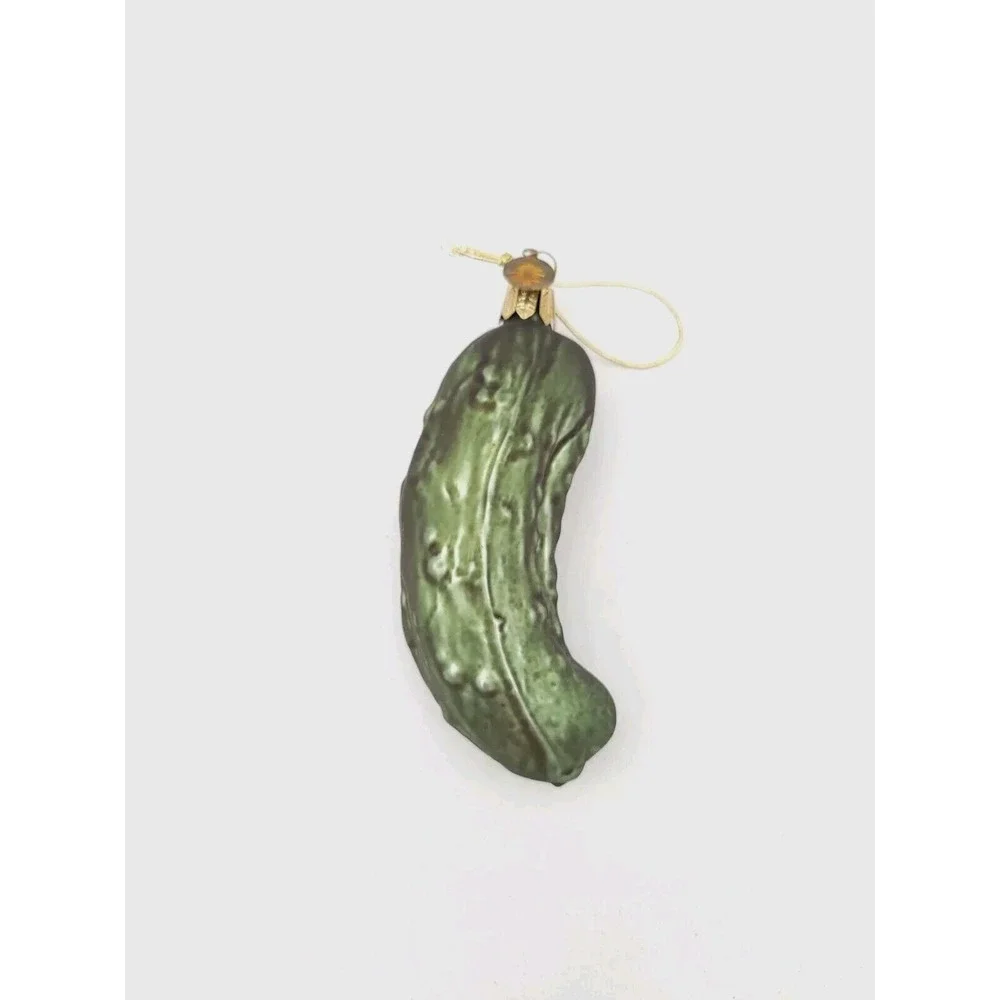Green‎ Glass Pickle Christmas Tree Ornament 4
